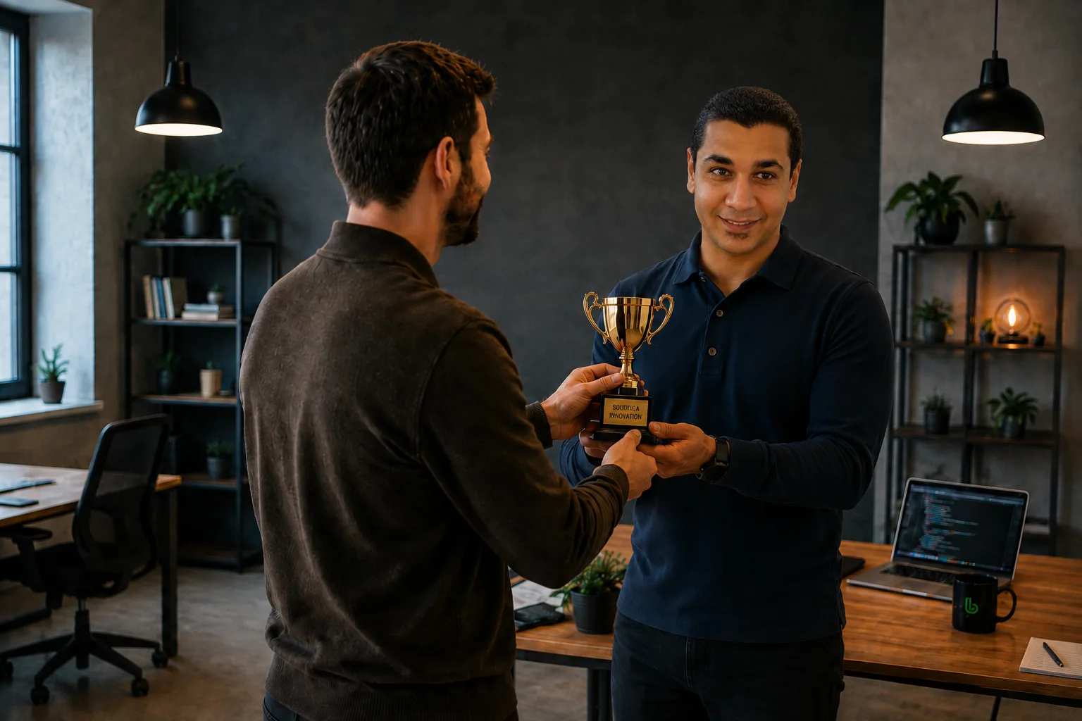 Remise d’un trophée pour soutenir une initiative innovante
